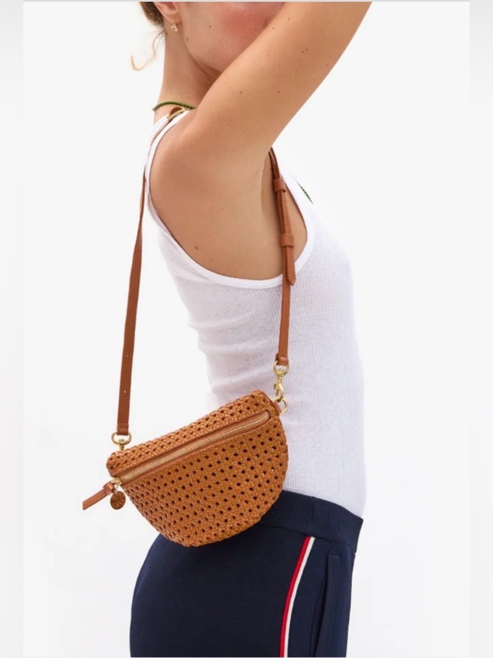 Clare V. TAN PETITE RATTAN FANNY